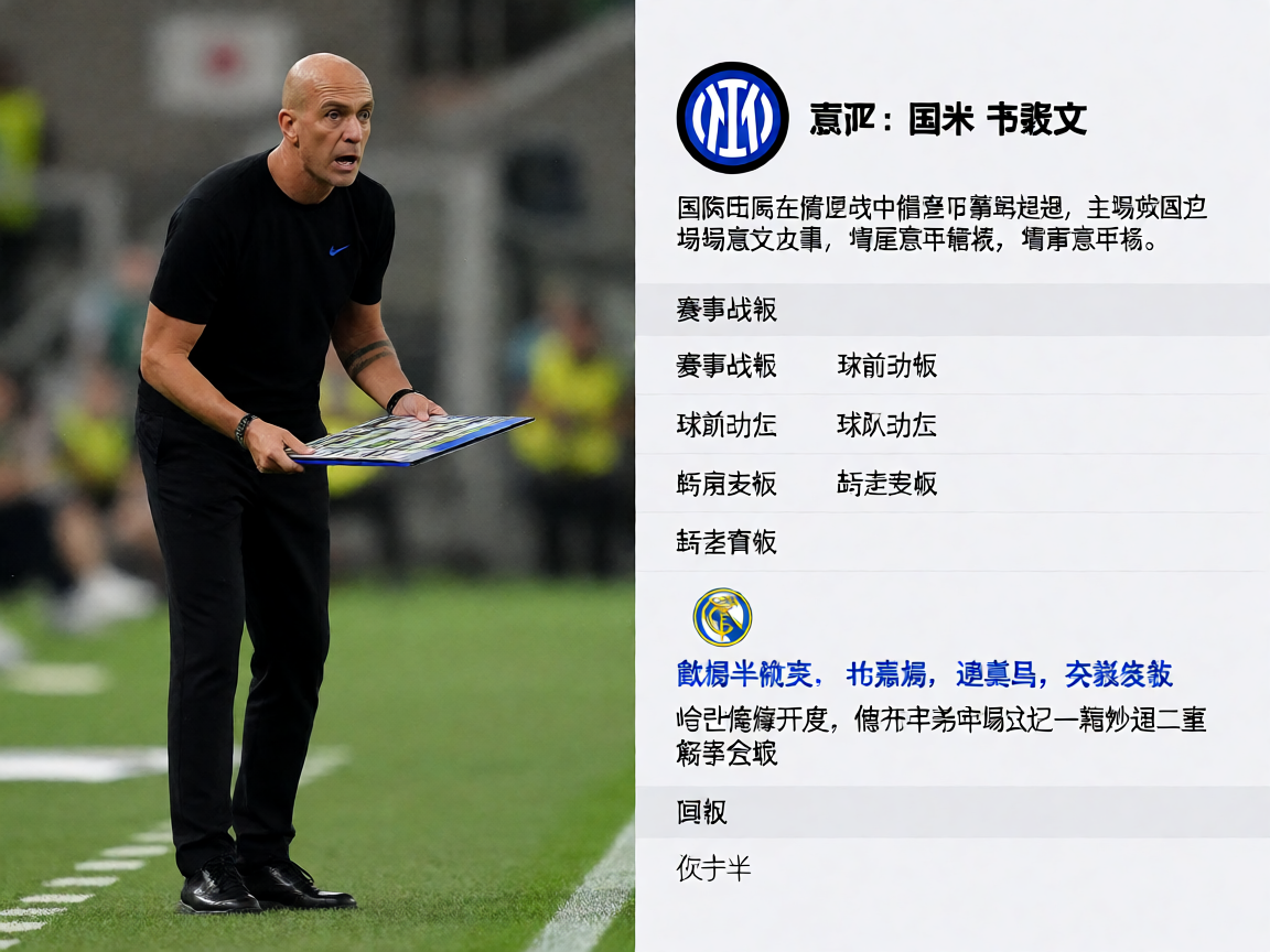 足球教练在场边神情专注地观察比赛，手中拿着战术板